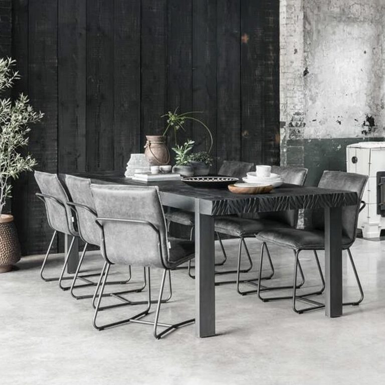 DTP Home Eettafel 'Beam' Teakhout, 225 x 100cm, kleur Zwart