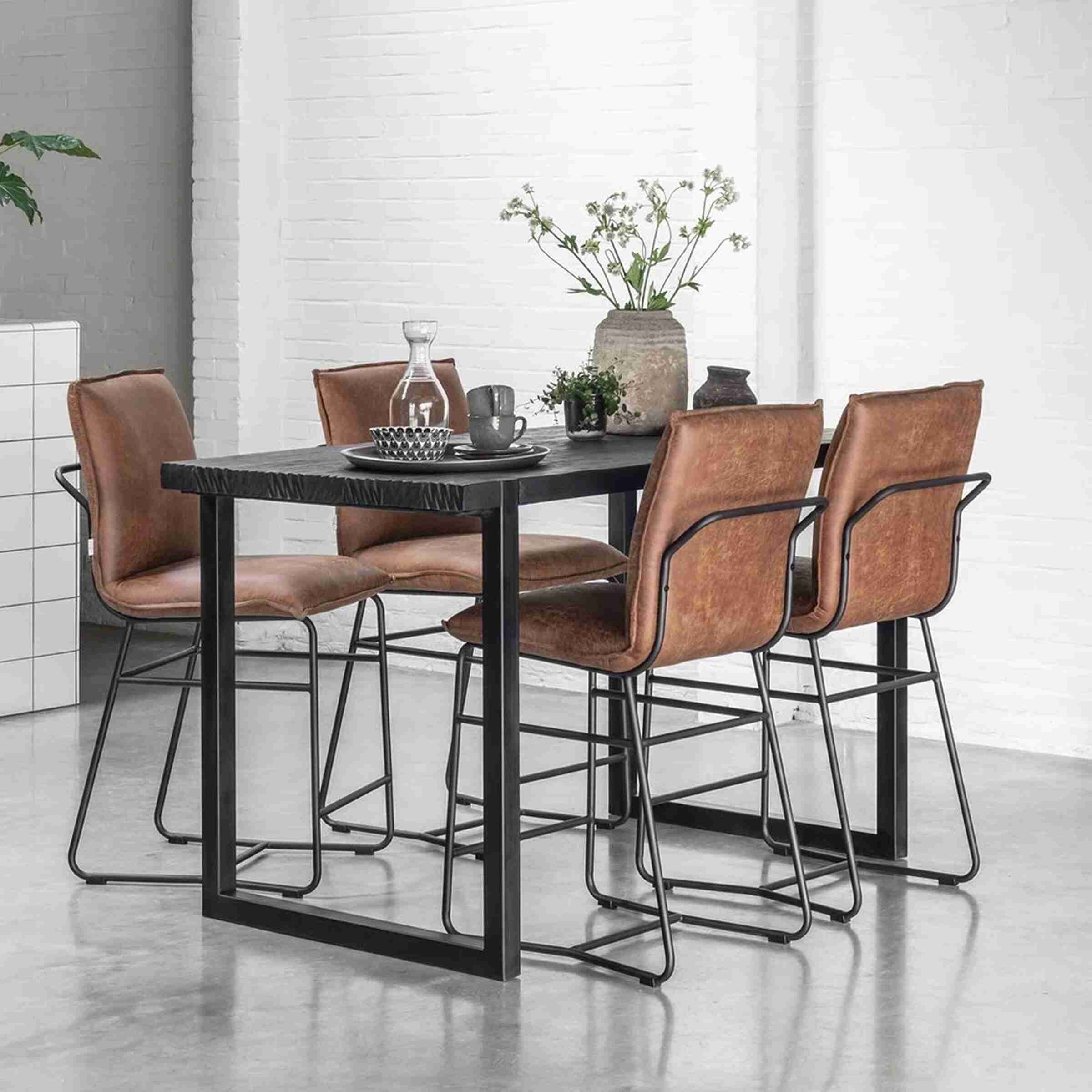 DTP Home Bartafel 'Beam' Teakhout, 150 x 80cm, kleur Zwart