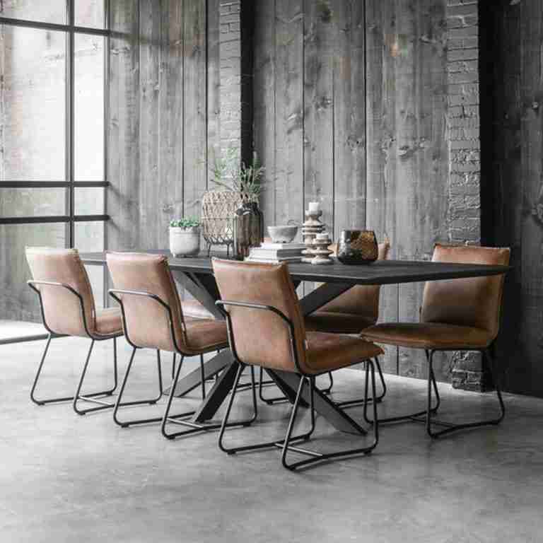 DTP Home Eettafel 'Curves' Teakhout, 210 x 100cm, kleur Zwart