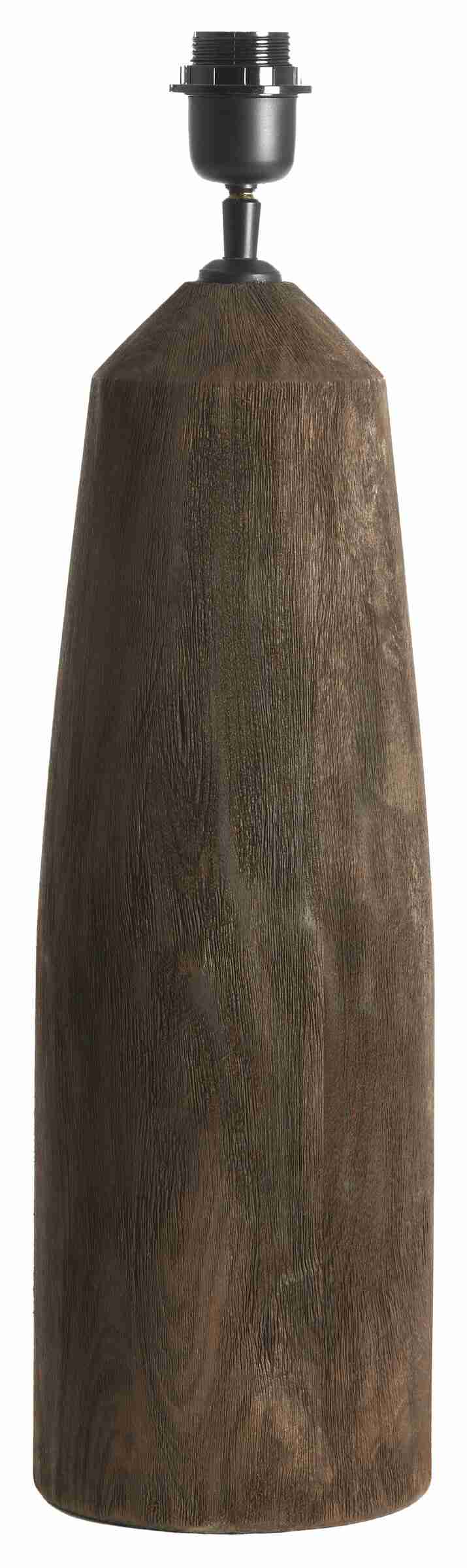 Light & Living Tafellamp 'Trapani' Mangohout, 45cm, kleur Mat Donkerbruin (excl. kap)