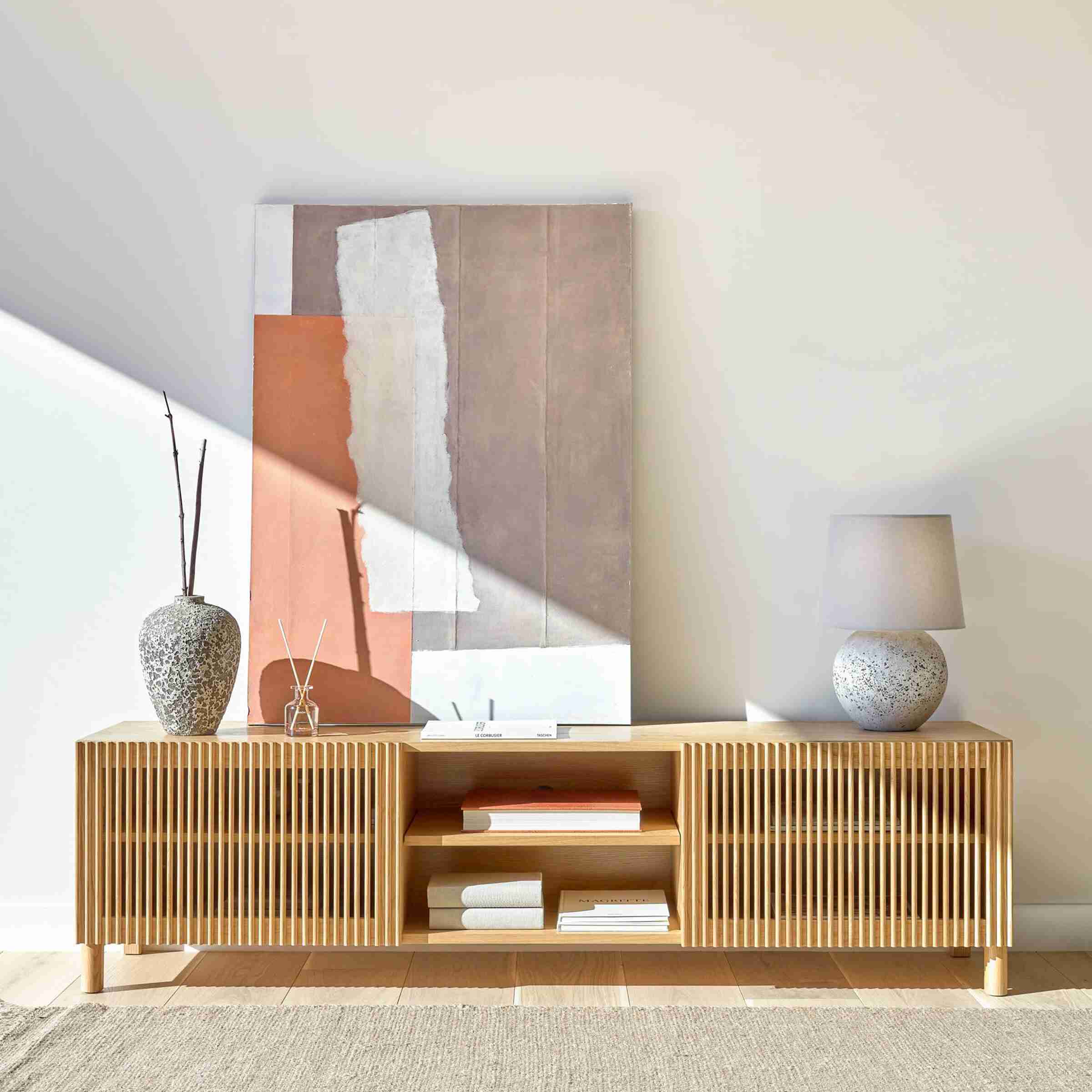 Kave Home TV-meubel 'Beyla' Eikenhout, 180cm, kleur Naturel