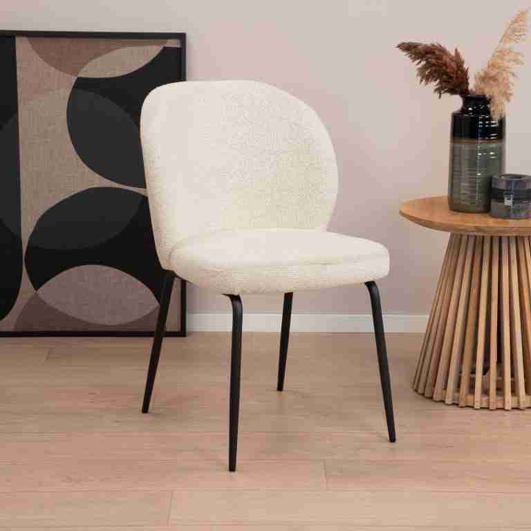 Sohome Eetkamerstoel 'Sophia' Bouclé, kleur Crème