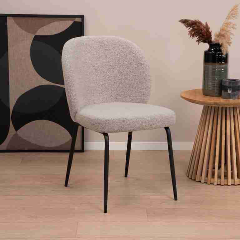 Sohome Eetkamerstoel 'Sophia' Bouclé, kleur Beige