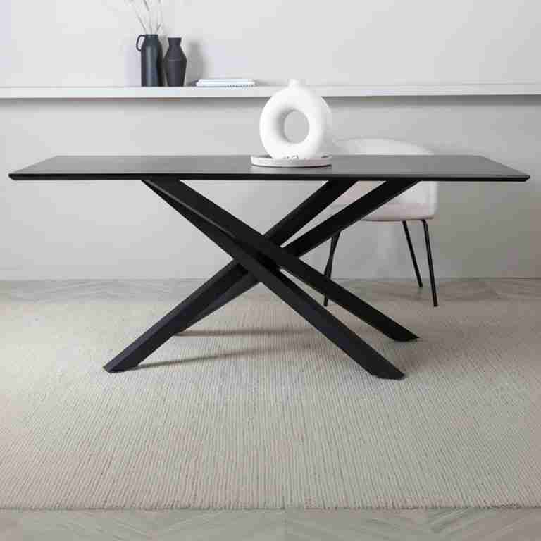 Nohr Eettafel 'Chenell' MDF, 180 x 90cm, kleur Zwart