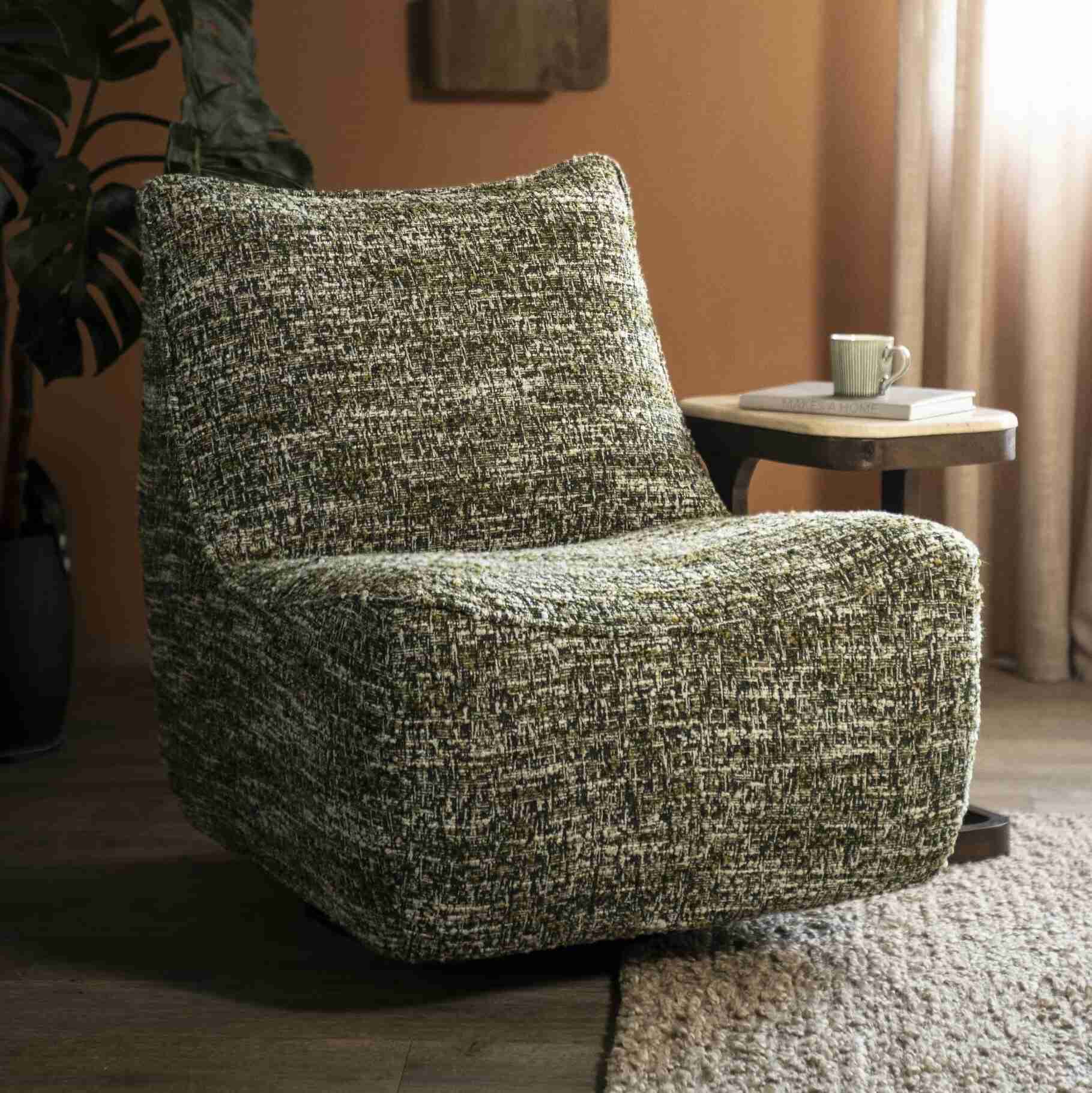 Eleonora Draaifauteuil 'Loys' Chenille, kleur Groen