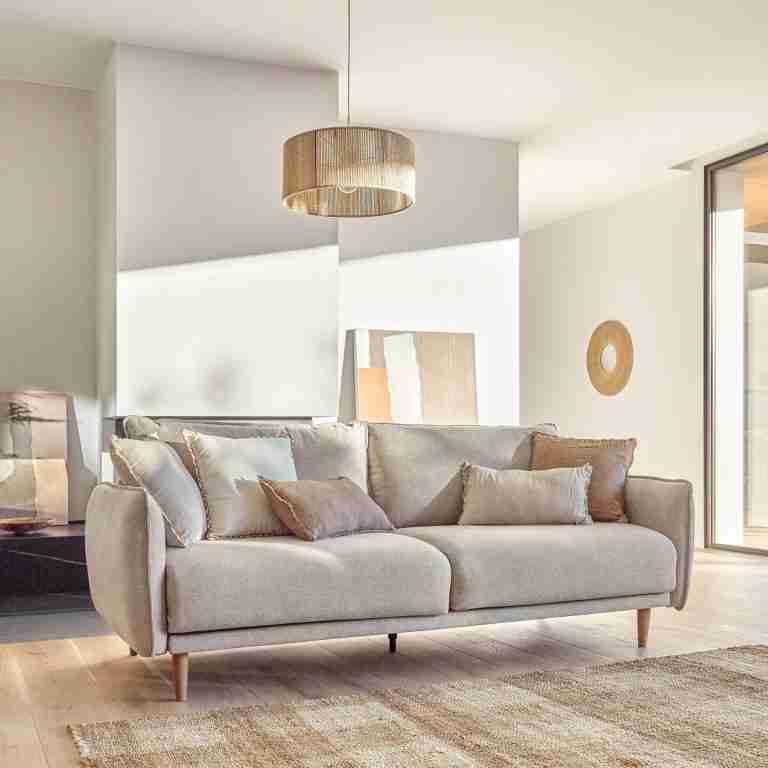 Kave Home 3-zits Bank 'Carlota' Micro-bouclé, kleur Beige