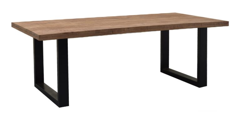 Brix Eettafel 'Sturdy' Boomstam, Mangohout en staal, 160 x 90cm