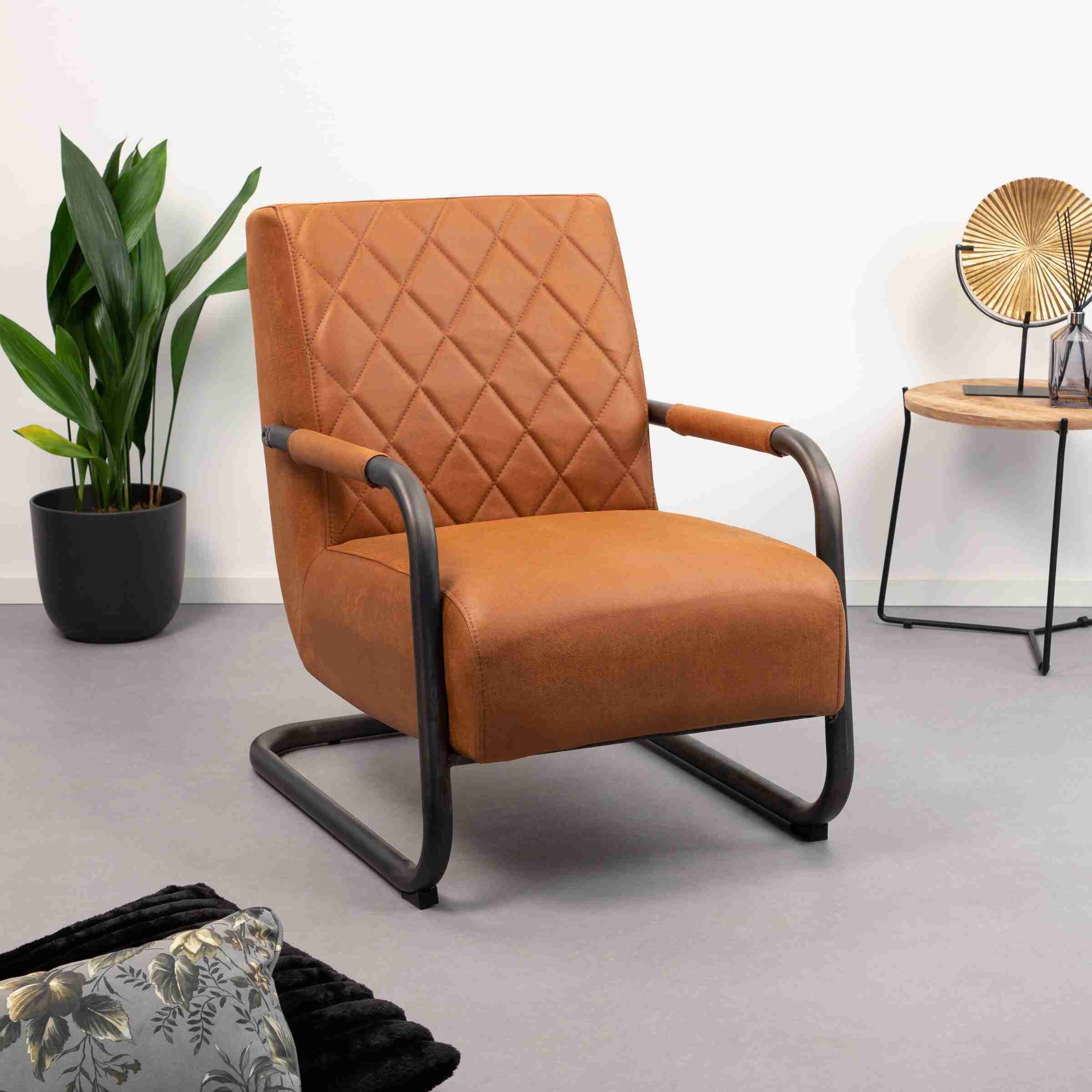 Tower Living Fauteuil 'Civo' kleur Cognac