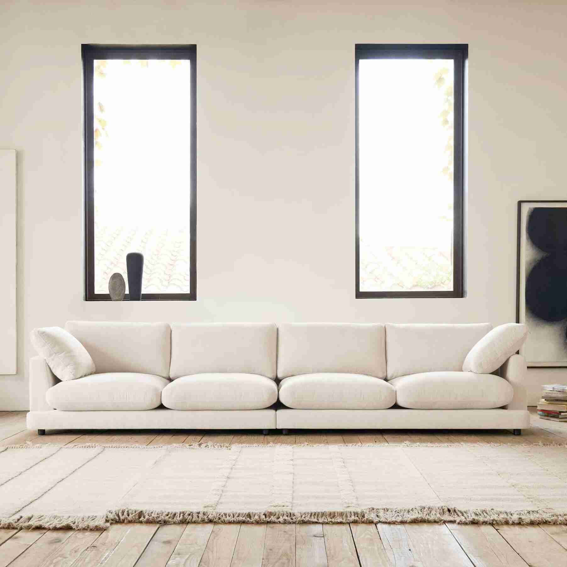 Kave Home 6-zits Bank 'Gala' Chenille 390cm, kleur Beige