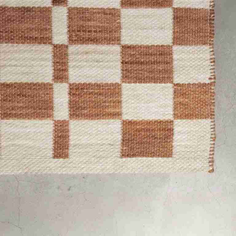 Zuiver Vloerkleed 'Checker' 160 x 230cm, kleur Terra