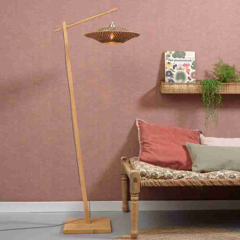 GOOD&MOJO Vloerlamp 'Bali' Bamboe, 176cm, kleur Naturel