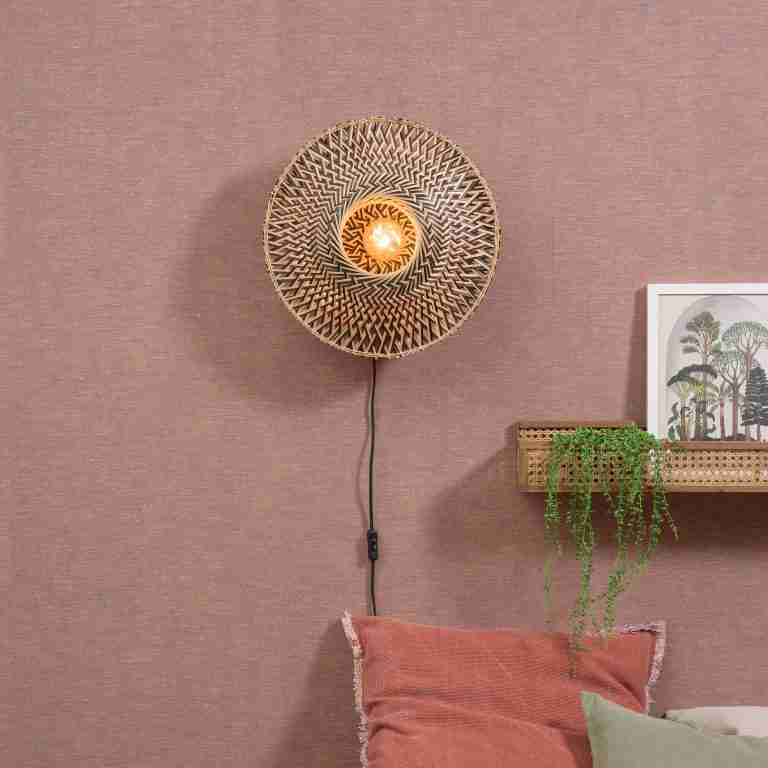 GOOD&MOJO Wandlamp 'Bali' Small, Bamboe, kleur Naturel