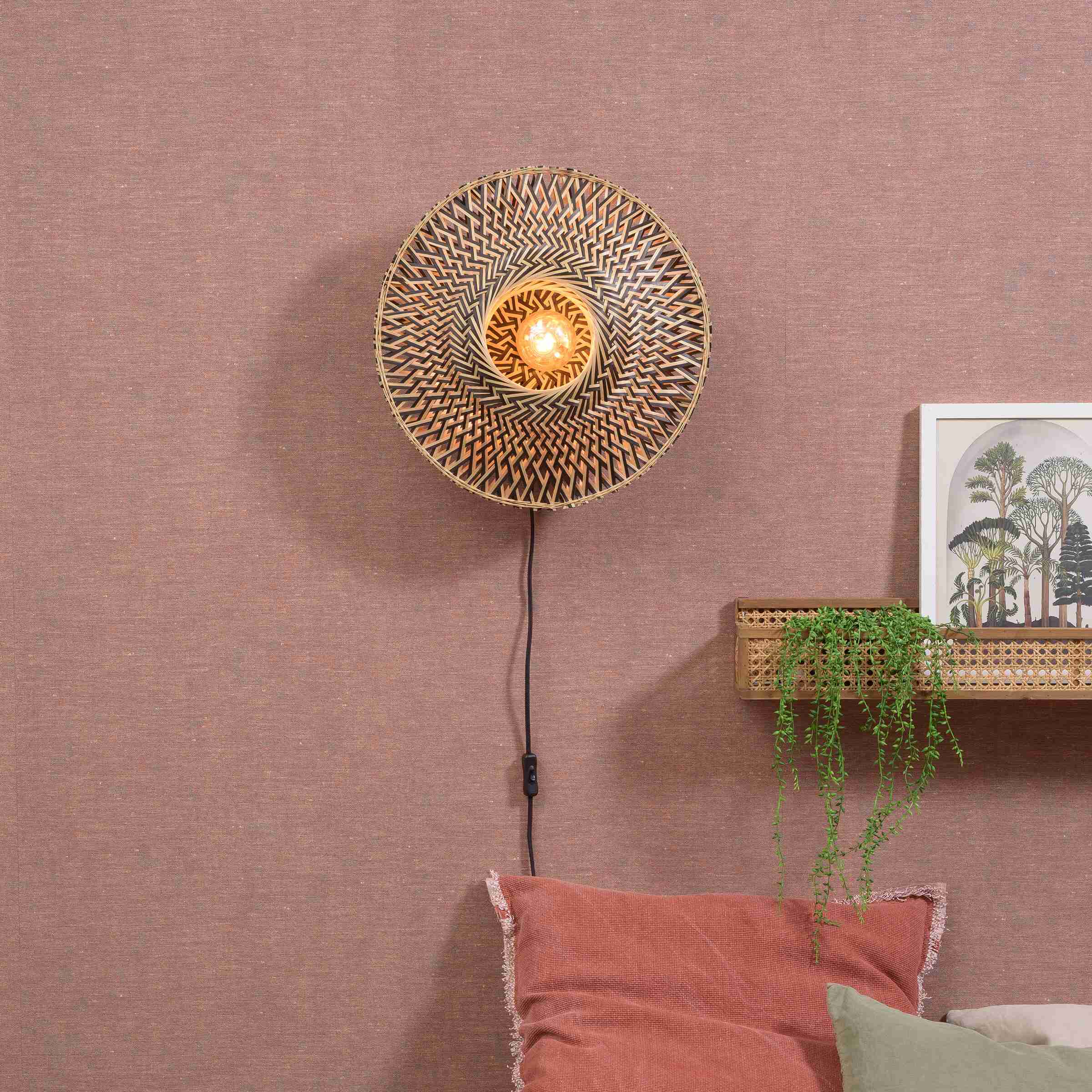 GOOD&MOJO Wandlamp 'Bali' Small, Bamboe, kleur Naturel