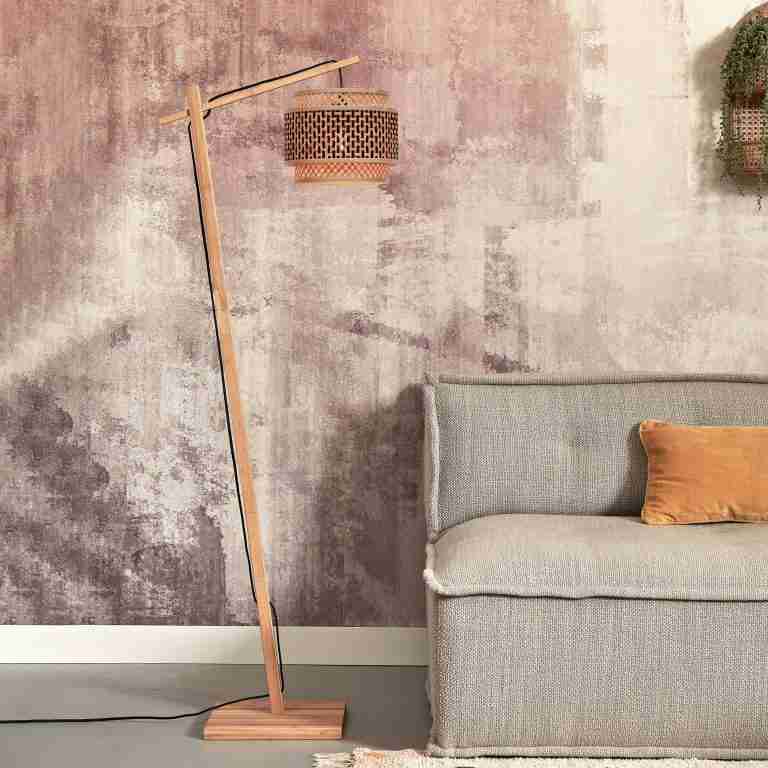GOOD&MOJO Vloerlamp 'Bhutan' Bamboe, 150cm, kleur Naturel