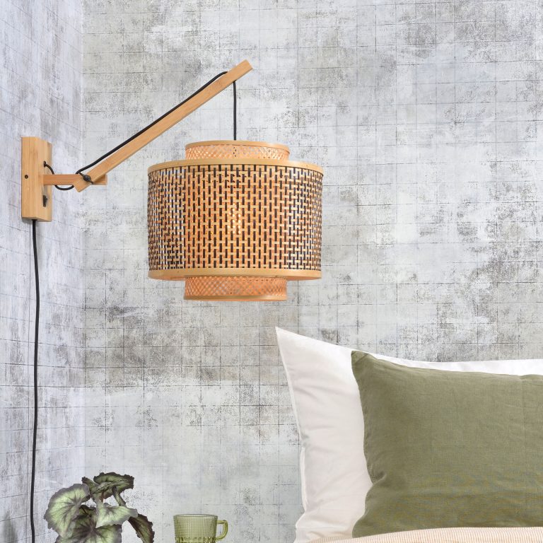 GOOD&MOJO Wandlamp 'Bhutan' Small, Ø40cm, Bamboe, kleur Naturel