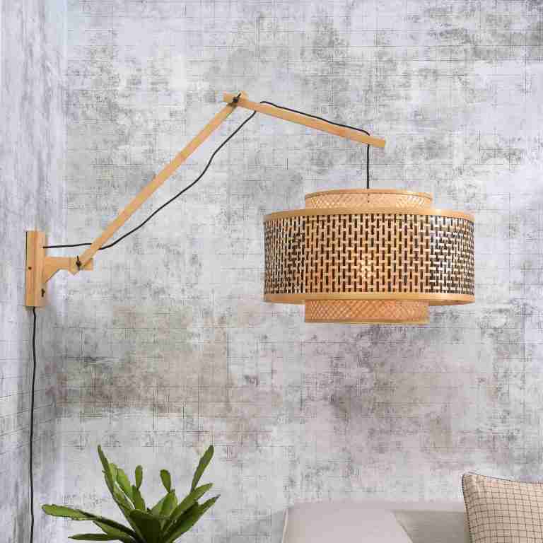 GOOD&MOJO Wandlamp 'Bhutan' Large, Ø50cm, Bamboe, kleur Naturel