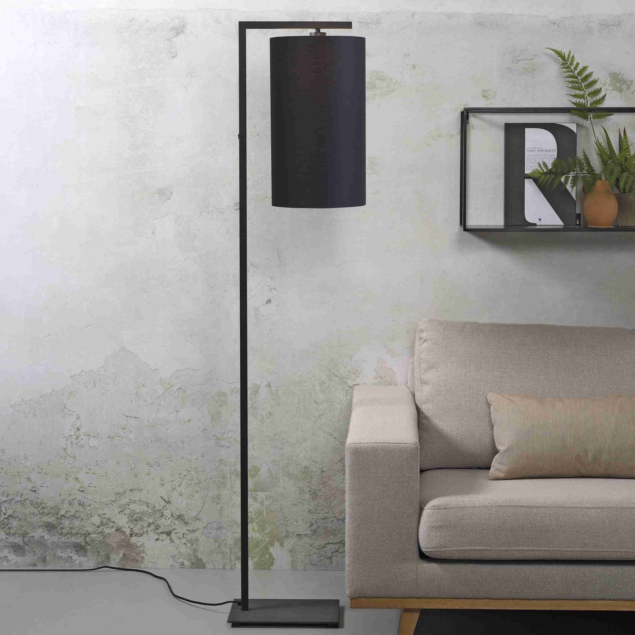 its about RoMi Vloerlamp 'Boston' Langwerpig, 160cm, kleur Zwart