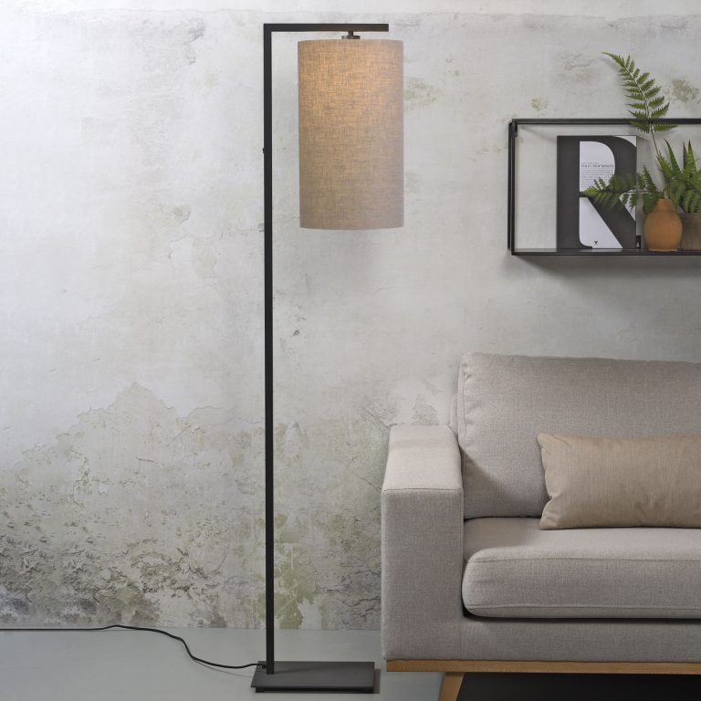 its about RoMi Vloerlamp 'Boston' Langwerpig, 160cm, kleur Donkerbeige