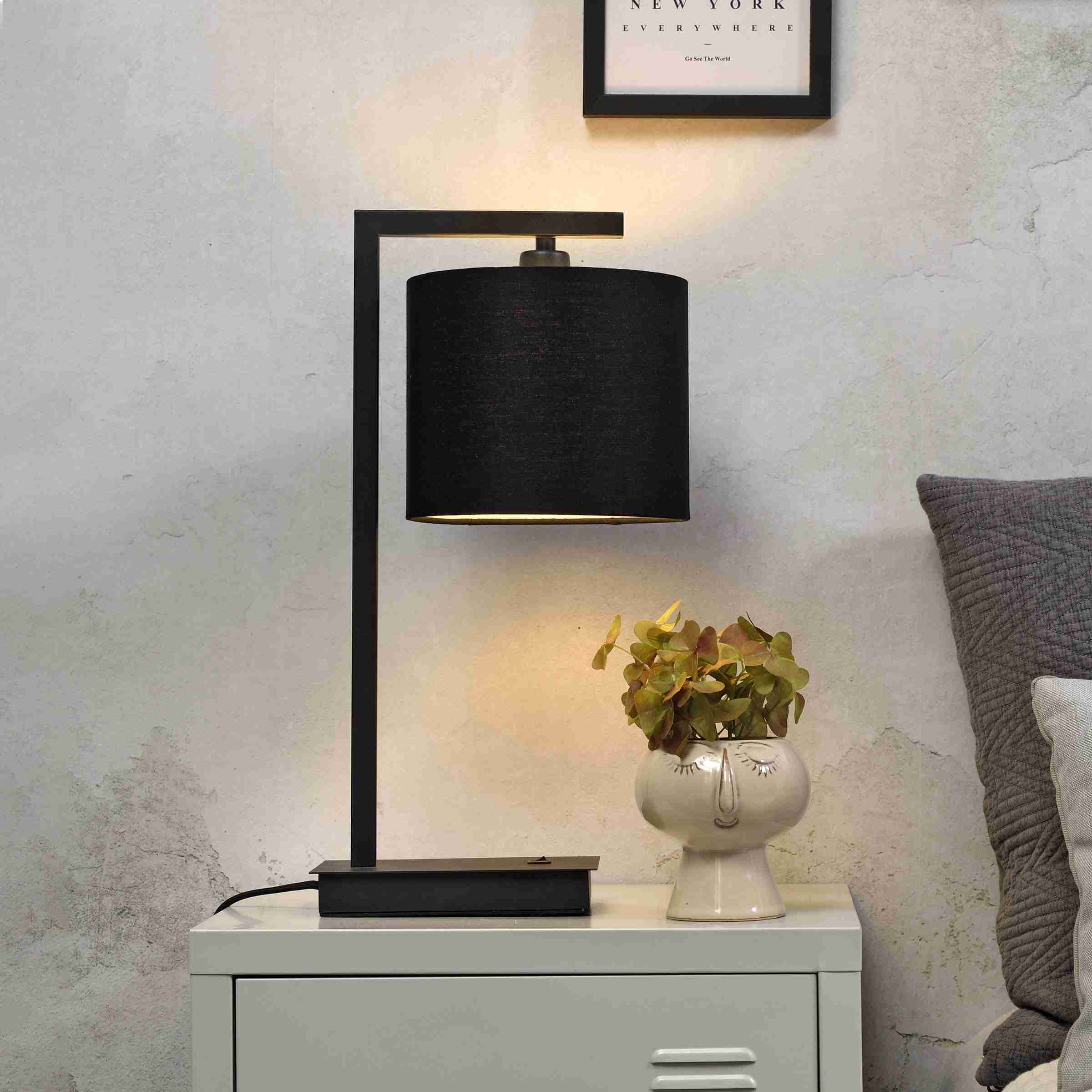 its about RoMi Tafellamp 'Boston' 44cm, kleur Zwart