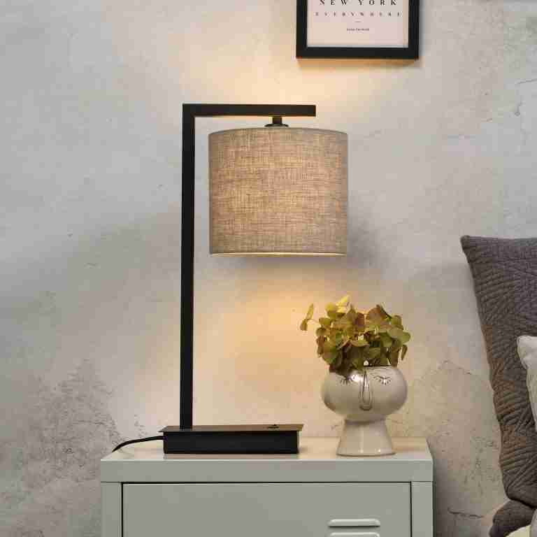 its about RoMi Tafellamp 'Boston' 44cm, kleur Donkerbeige