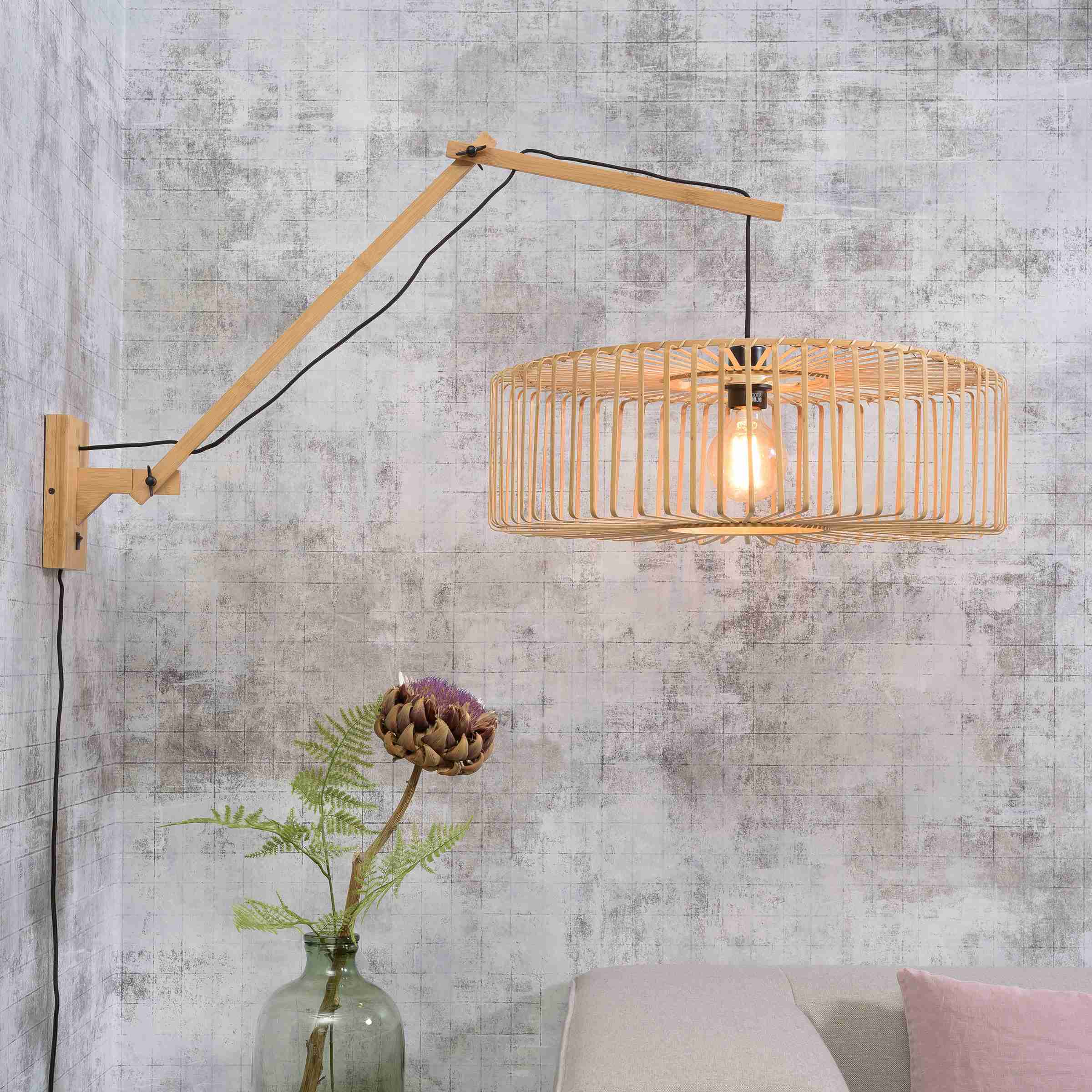 GOOD&MOJO Wandlamp 'Bromo' Large, Bamboe, kleur Naturel