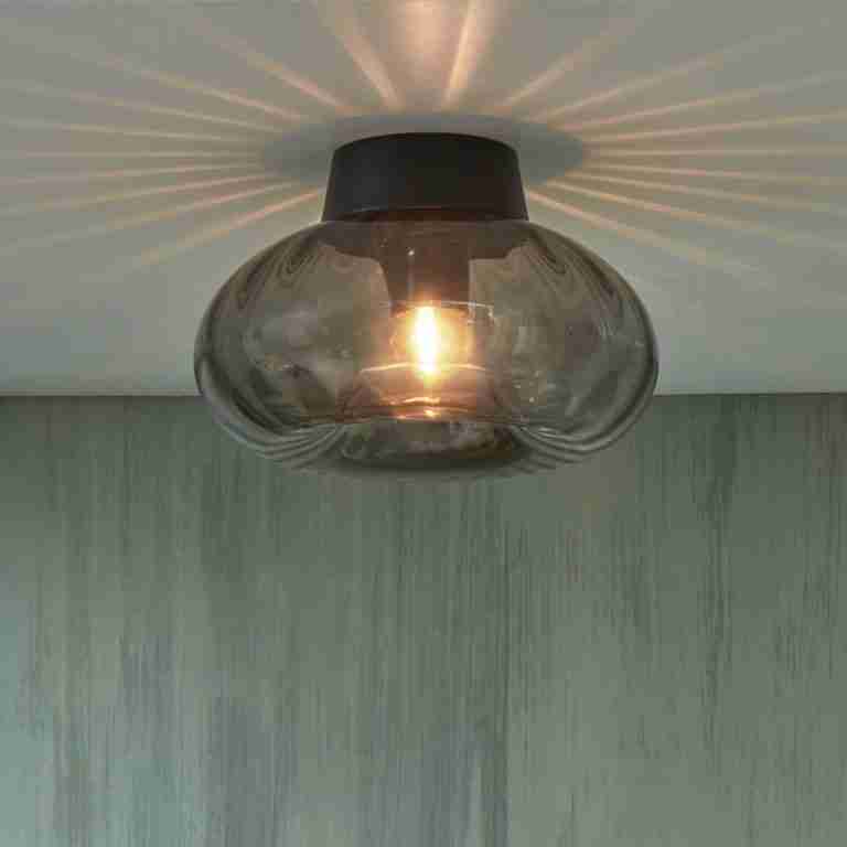 its about RoMi Plafondlamp 'Brussels' Glas, 28cm, kleur Antraciet