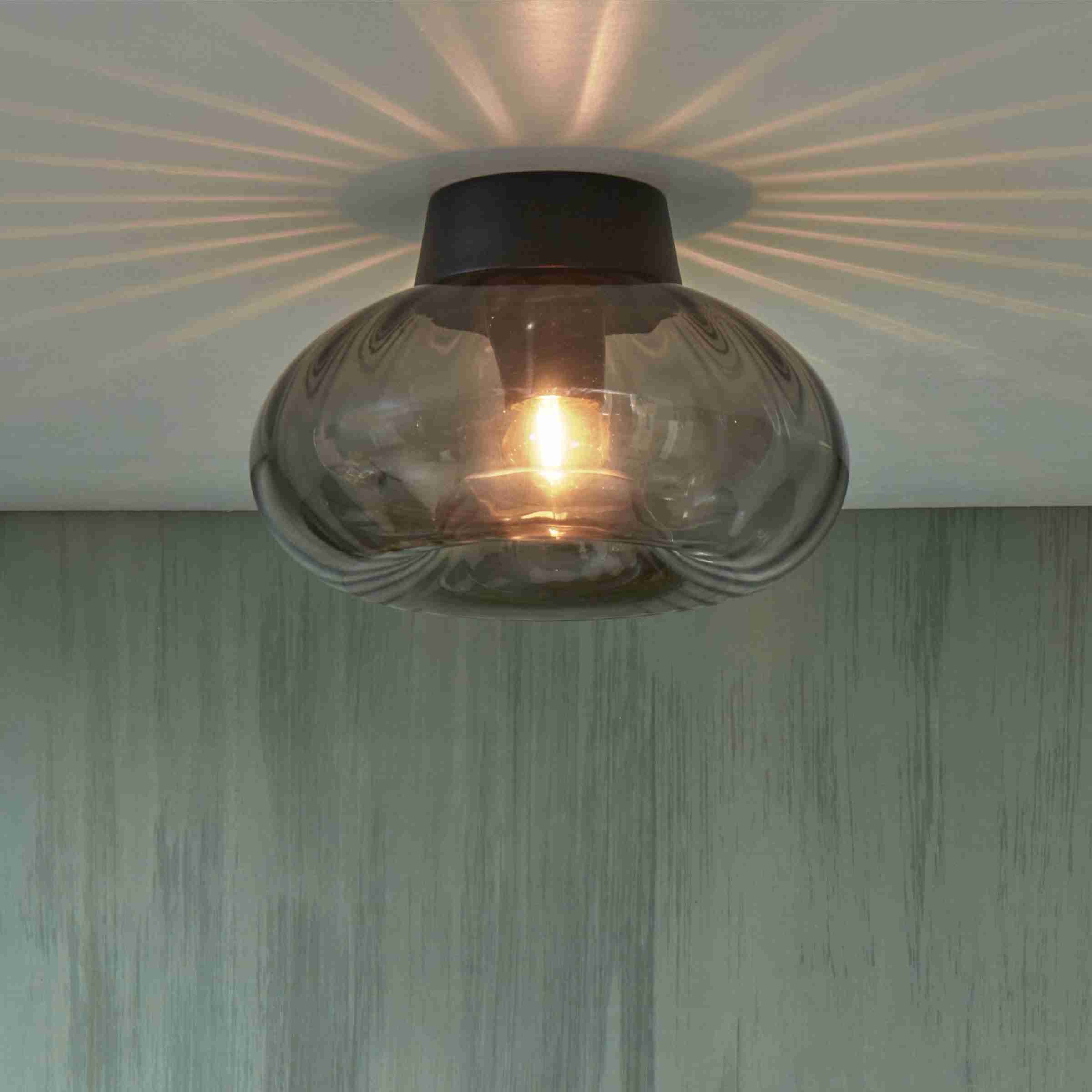 its about RoMi Plafondlamp 'Brussels' Glas, 28cm, kleur Antraciet