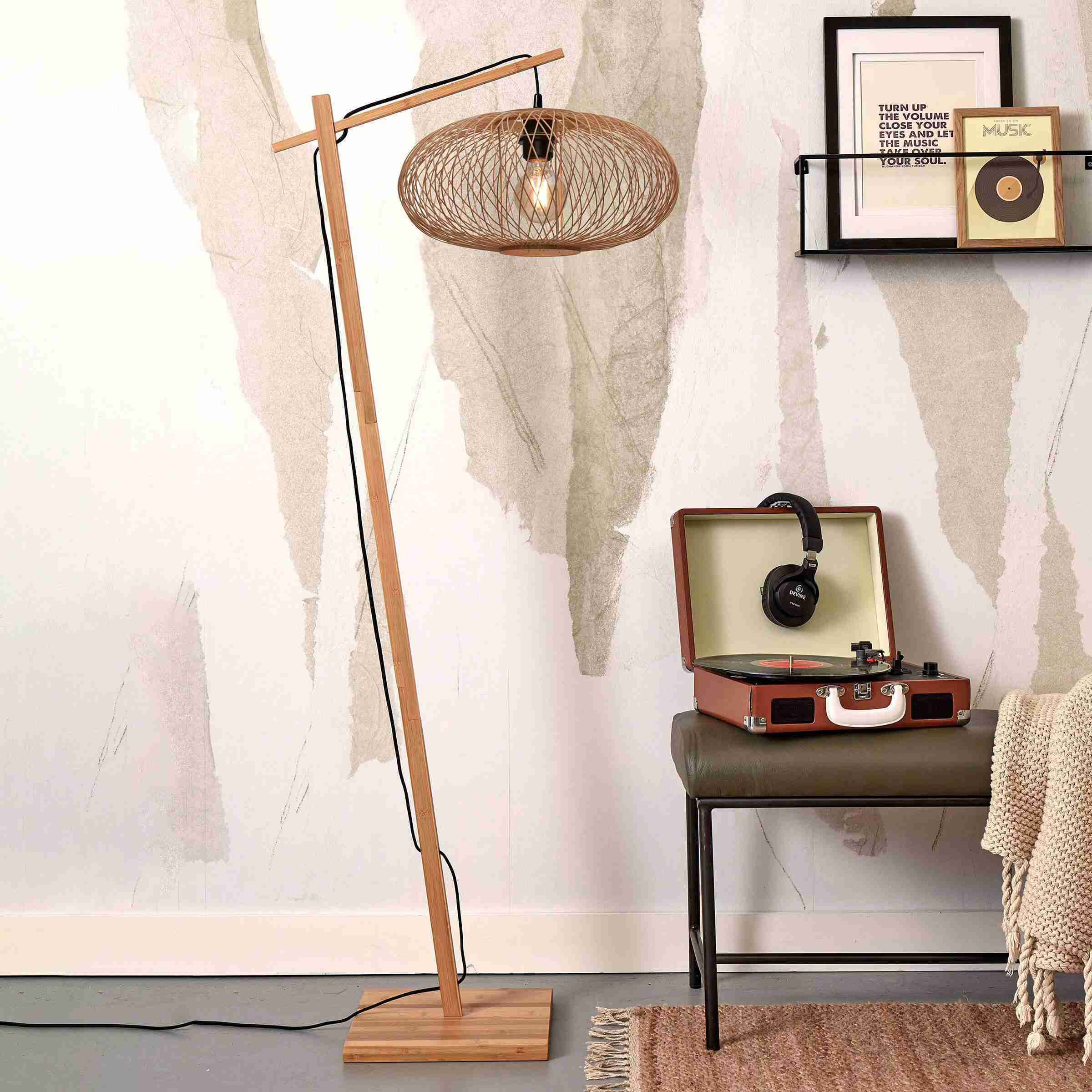 GOOD&MOJO Vloerlamp 'Cango' Bamboe, 150cm, kleur Naturel