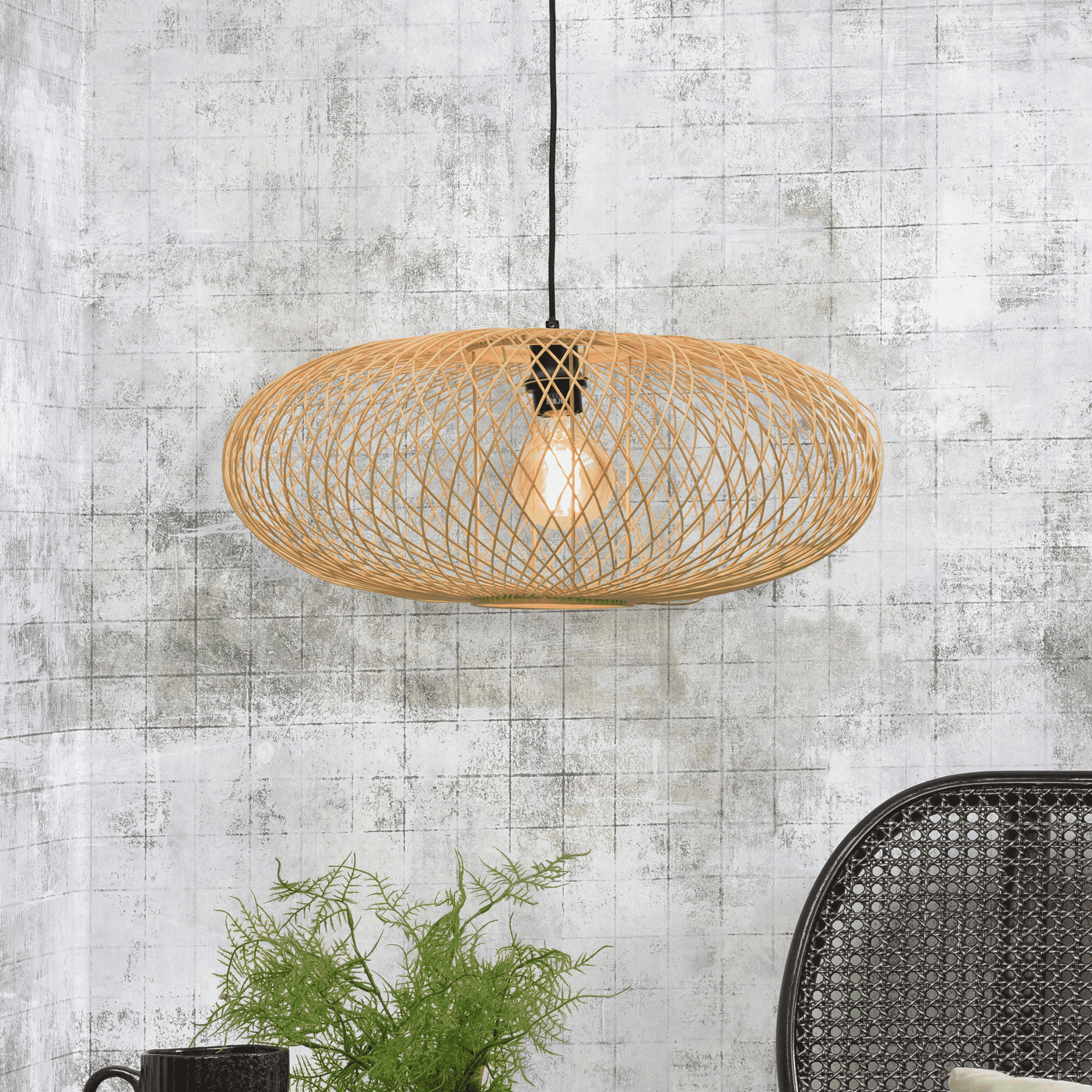 GOOD&MOJO Hanglamp 'Cango' Bamboe, 60cm, kleur Naturel