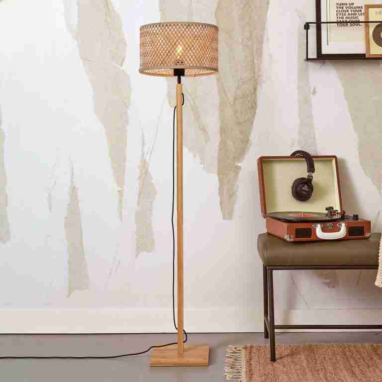 GOOD&MOJO Vloerlamp 'Java' Bamboe, 128cm, kleur Naturel