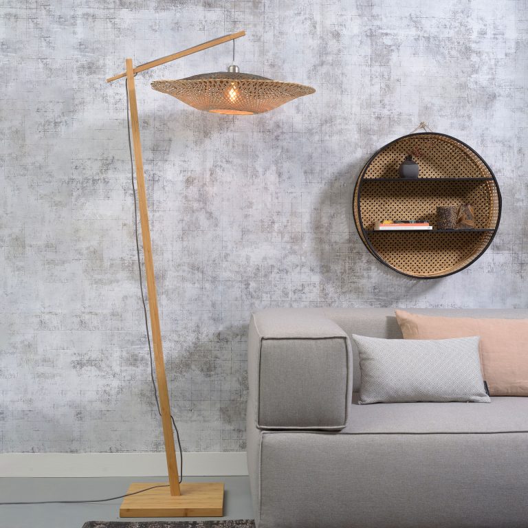 GOOD&MOJO Vloerlamp 'Kalimantan' Bamboe, 176cm, kleur Naturel