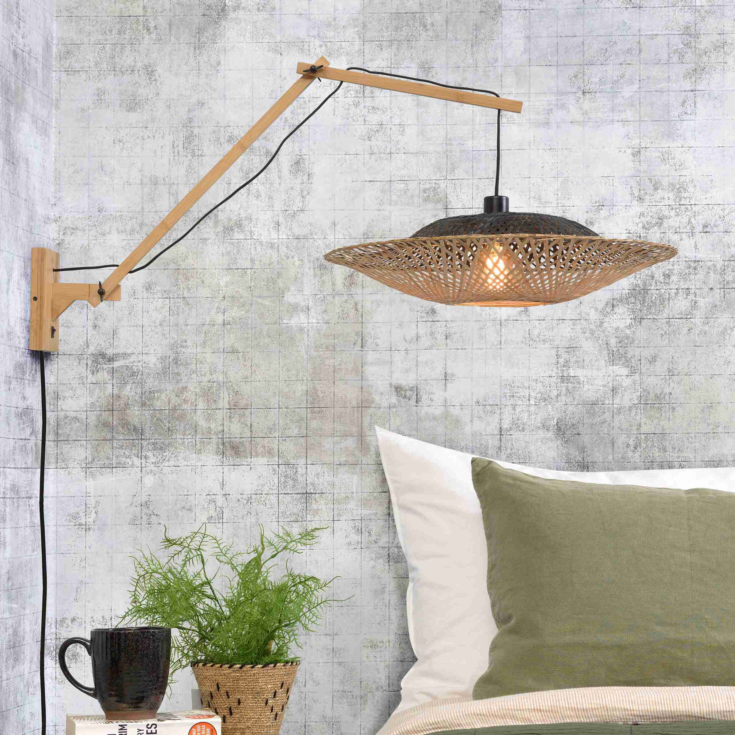 GOOD&MOJO Wandlamp 'Kalimantan' Large, Bamboe, kleur Naturel
