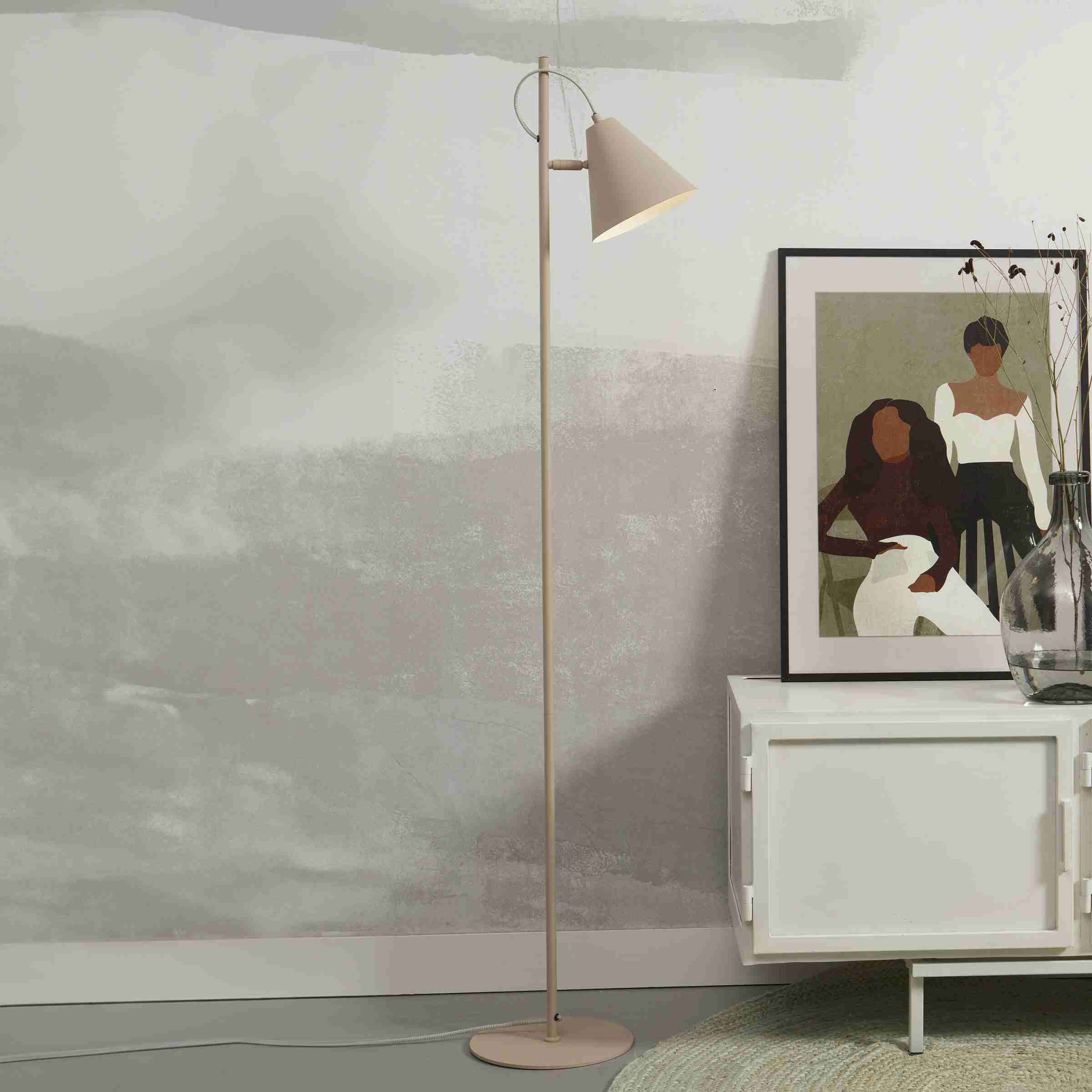its about RoMi Vloerlamp 'Lisbon' 151cm, kleur Zand