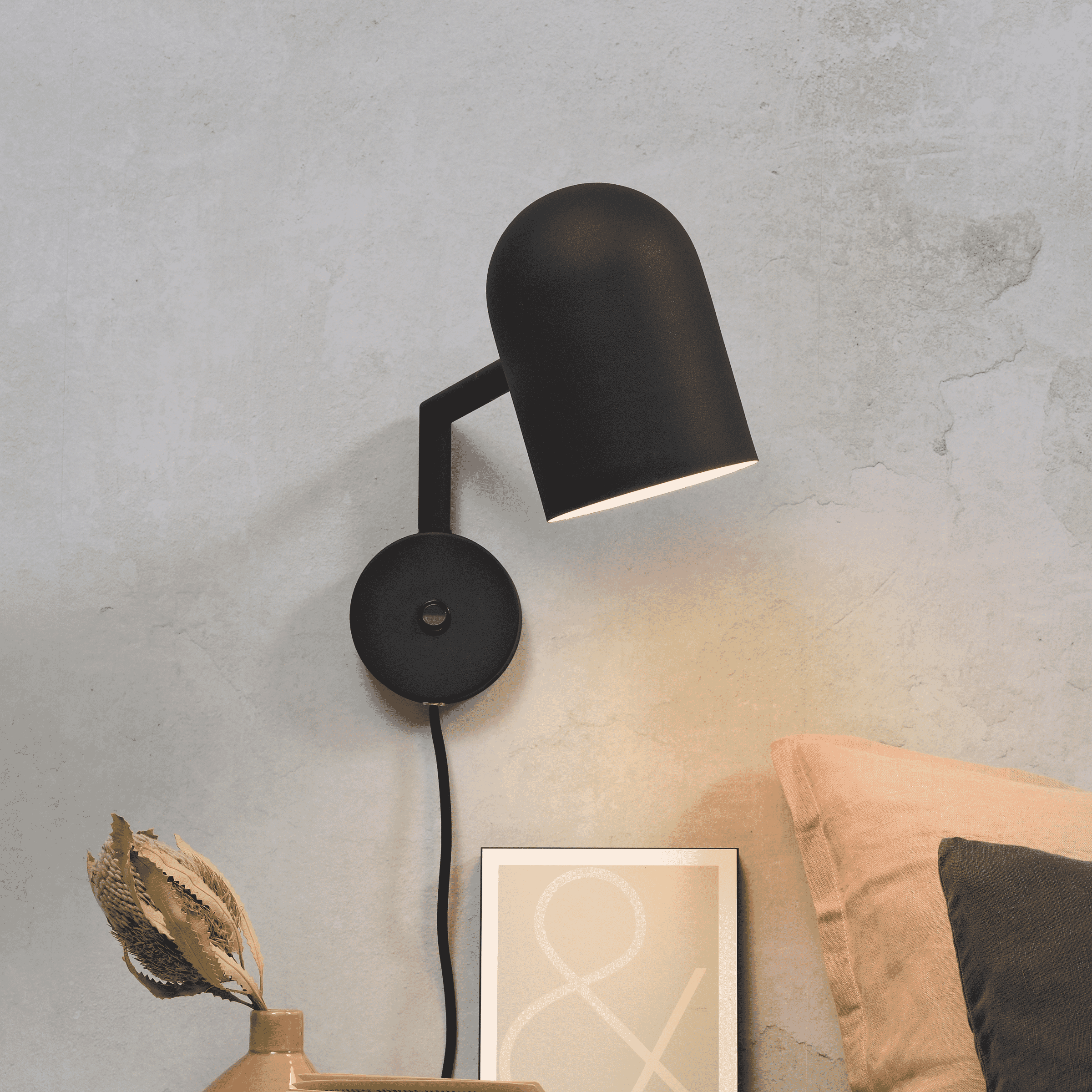 its about RoMi Wandlamp 'Marseille' 26cm, kleur Zwart