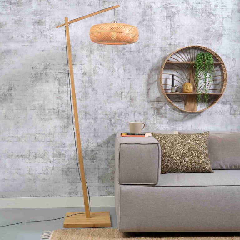 GOOD&MOJO Vloerlamp 'Palawan' Bamboe, 176cm, kleur Naturel