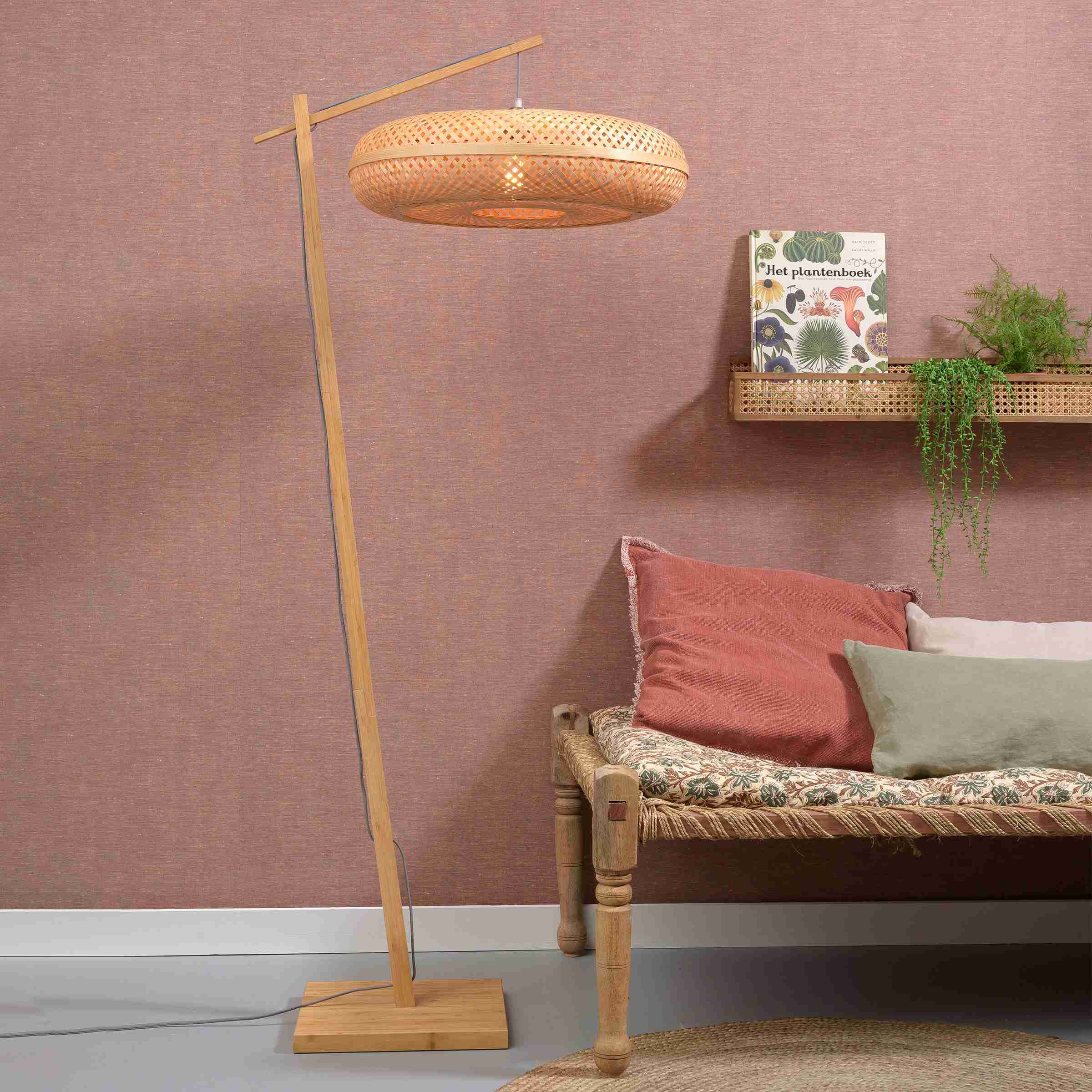 GOOD&MOJO Vloerlamp 'Palawan' Bamboe, 176cm, kleur Naturel