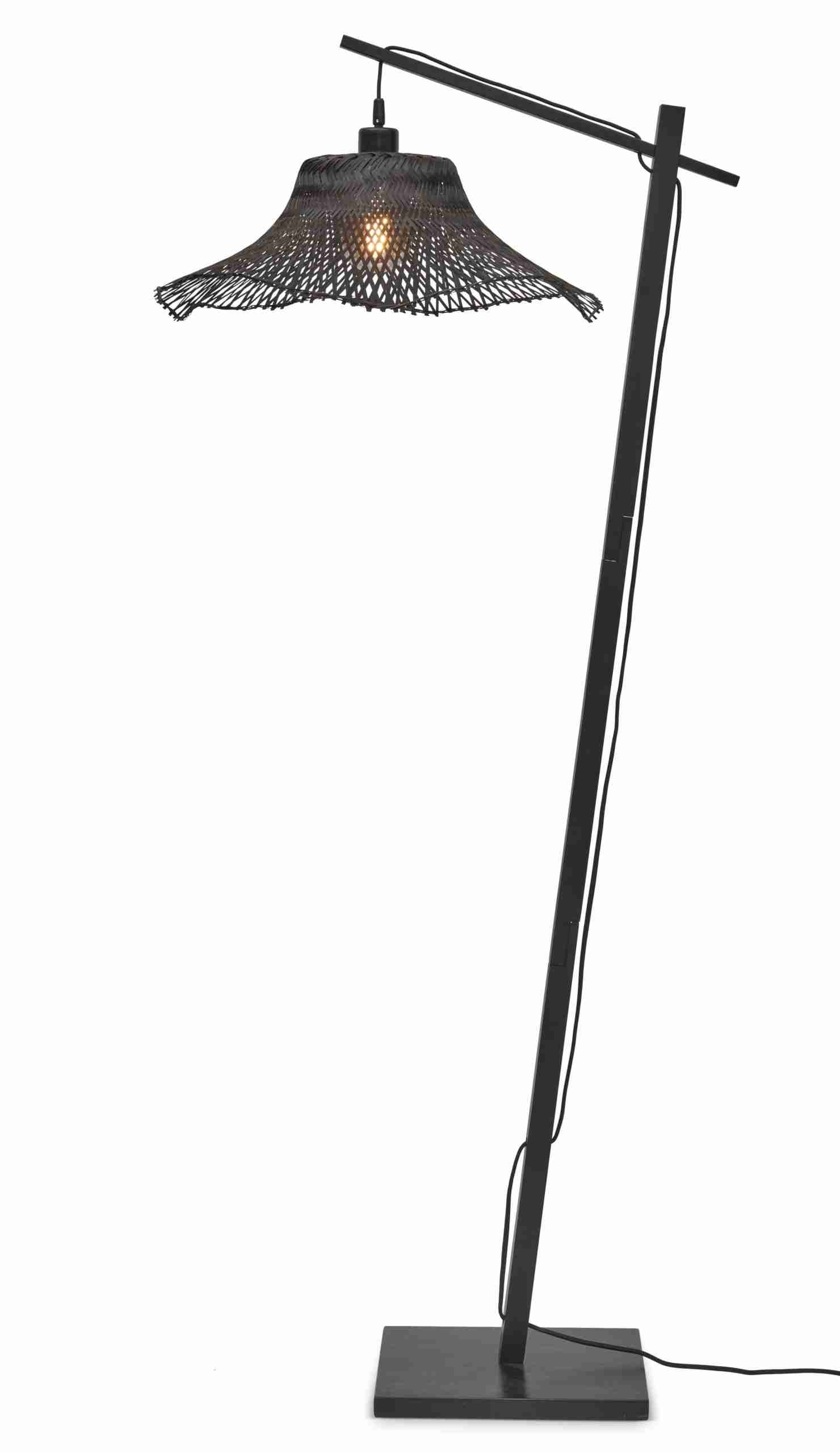 GOOD&MOJO Vloerlamp 'Ibiza' Bamboe, 150cm, kleur Zwart