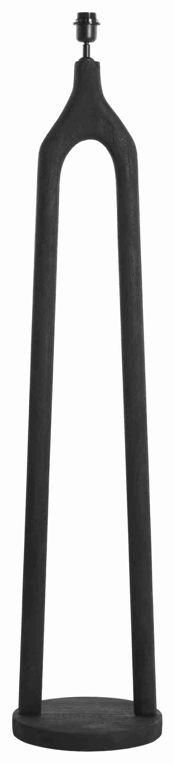 Light & Living Vloerlamp 'Xitta' Mangohout, 135cm, kleur Mat Zwart (excl. kap)