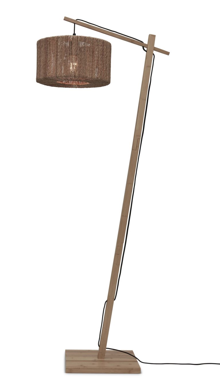 GOOD&MOJO Vloerlamp 'Iguazu' Bamboe en jute, 150cm, kleur Naturel