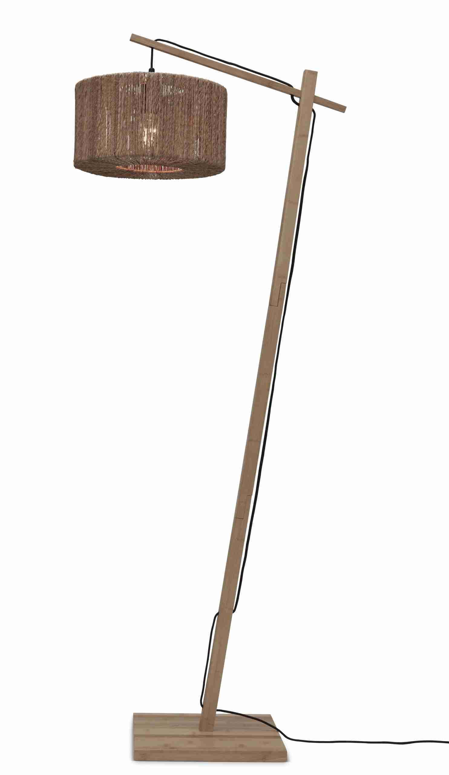 GOOD&MOJO Vloerlamp 'Iguazu' Bamboe en jute, 150cm, kleur Naturel