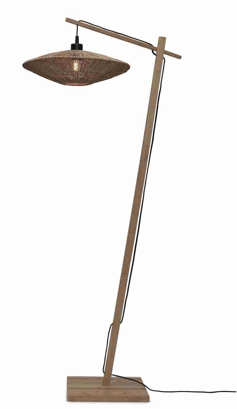 GOOD&MOJO Vloerlamp 'Iguazu' Bamboe en jute, 150cm, kleur Naturel