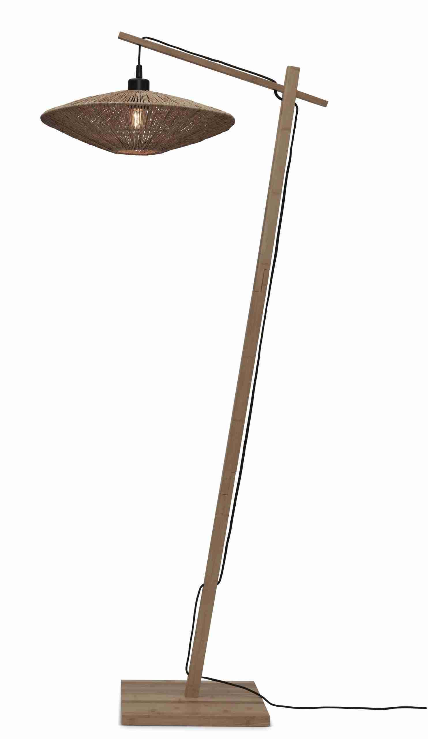GOOD&MOJO Vloerlamp 'Iguazu' Bamboe en jute, 150cm, kleur Naturel