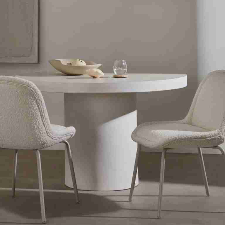 Kave Home Ronde Eettafel 'Aiguablava' Beton, 120cm, kleur Wit