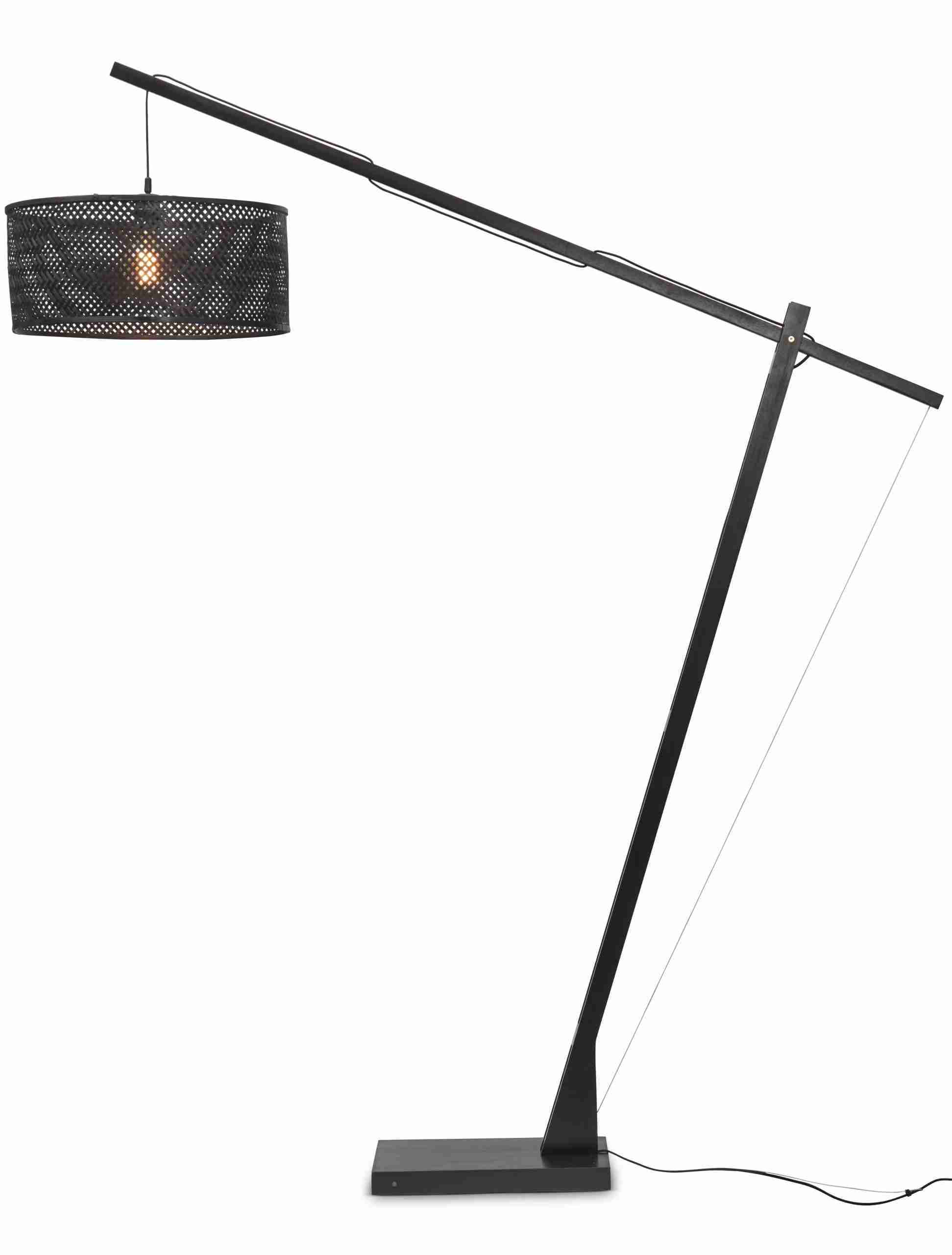 GOOD&MOJO Vloerlamp 'Java' Bamboe, 207cm, kleur Zwart