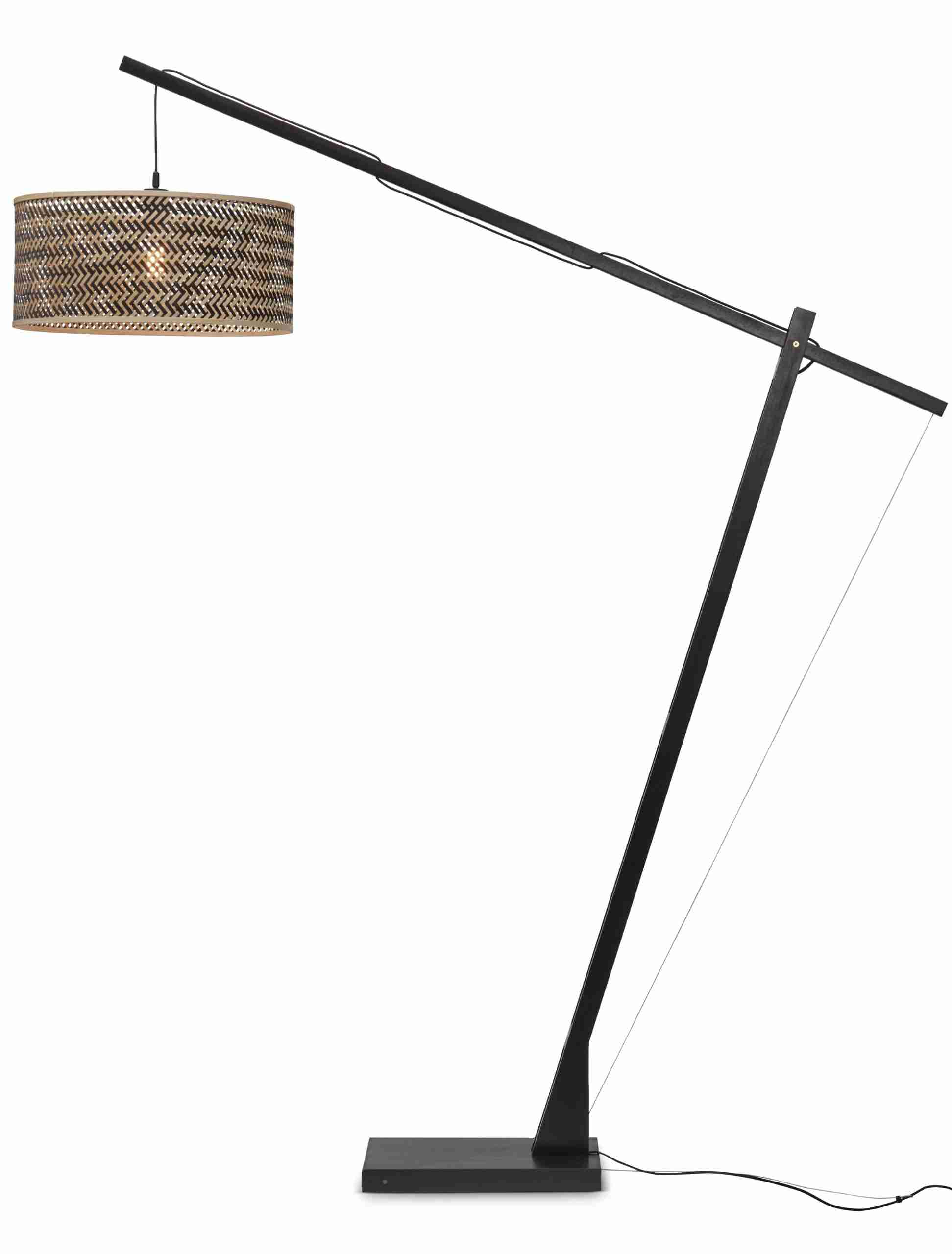 GOOD&MOJO Vloerlamp 'Java' Bamboe, 207cm, kleur Zwart/Naturel
