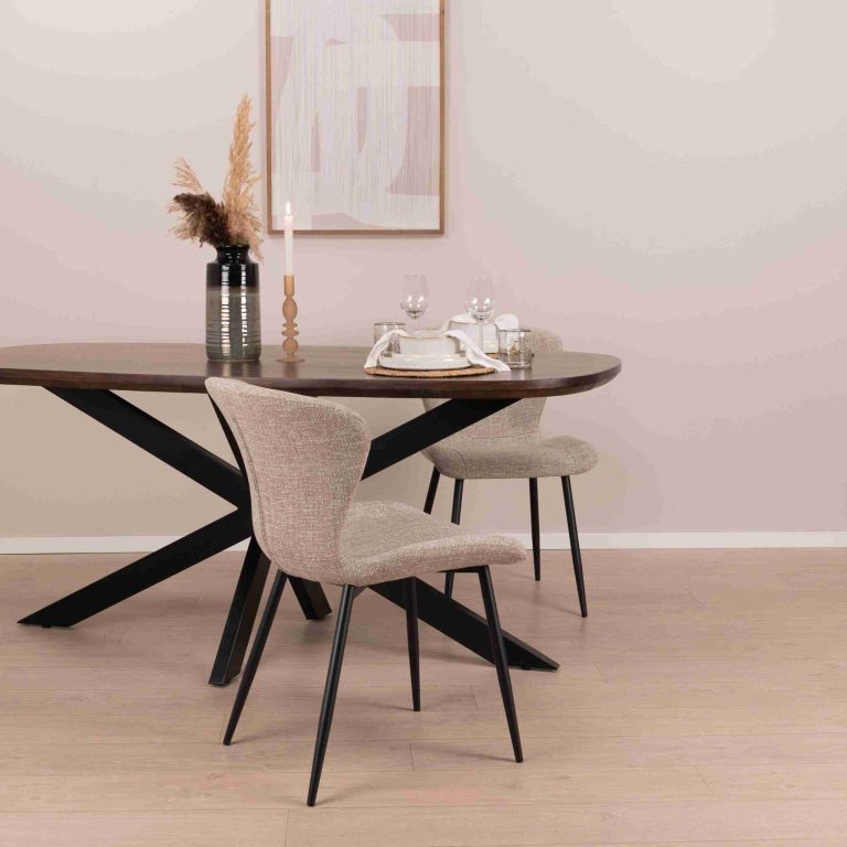 Livingfurn Deens Ovale Eettafel 'Jesper' Mangohout, 180 x 90cm
