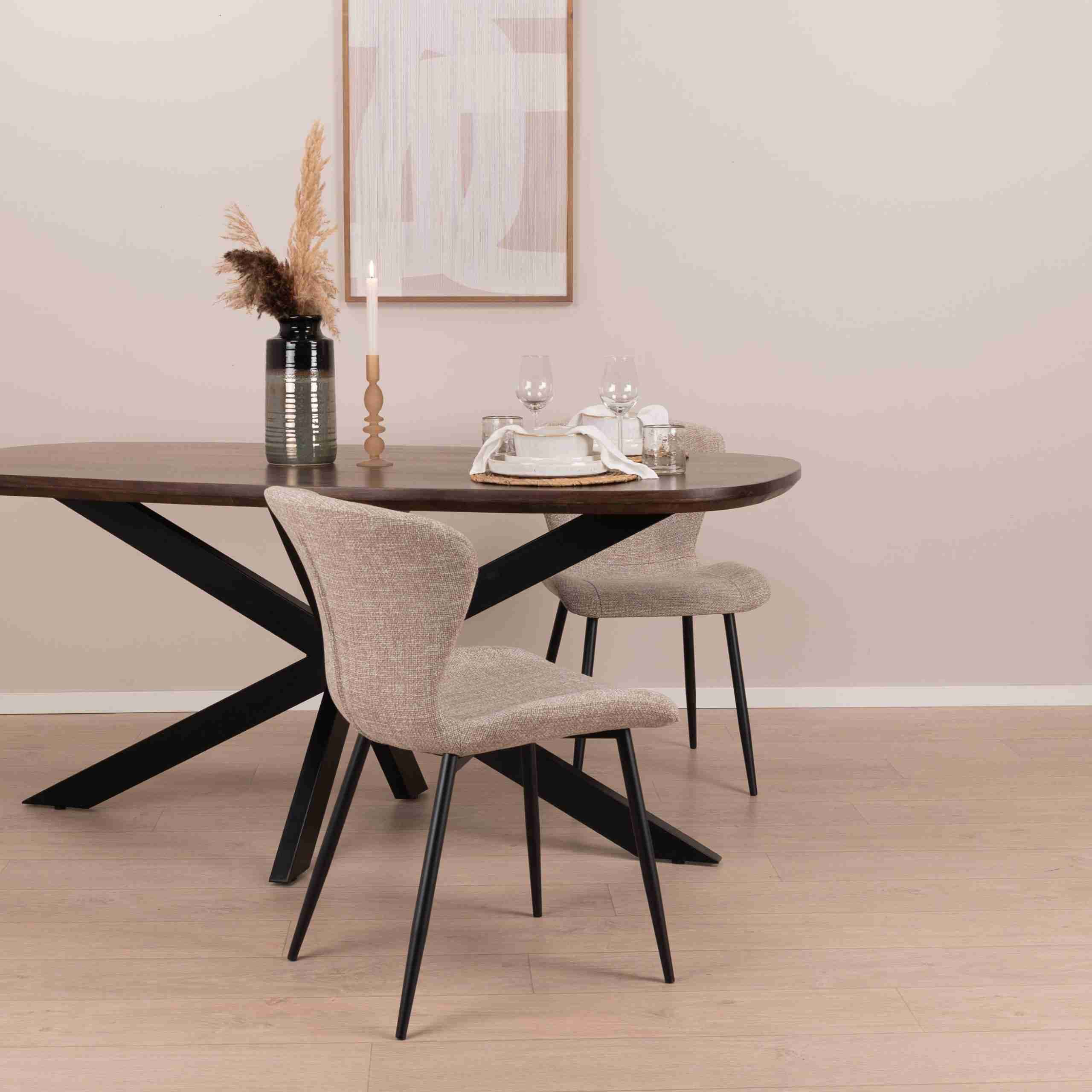 Livingfurn Deens Ovale Eettafel 'Jesper' Mangohout, 180 x 90cm