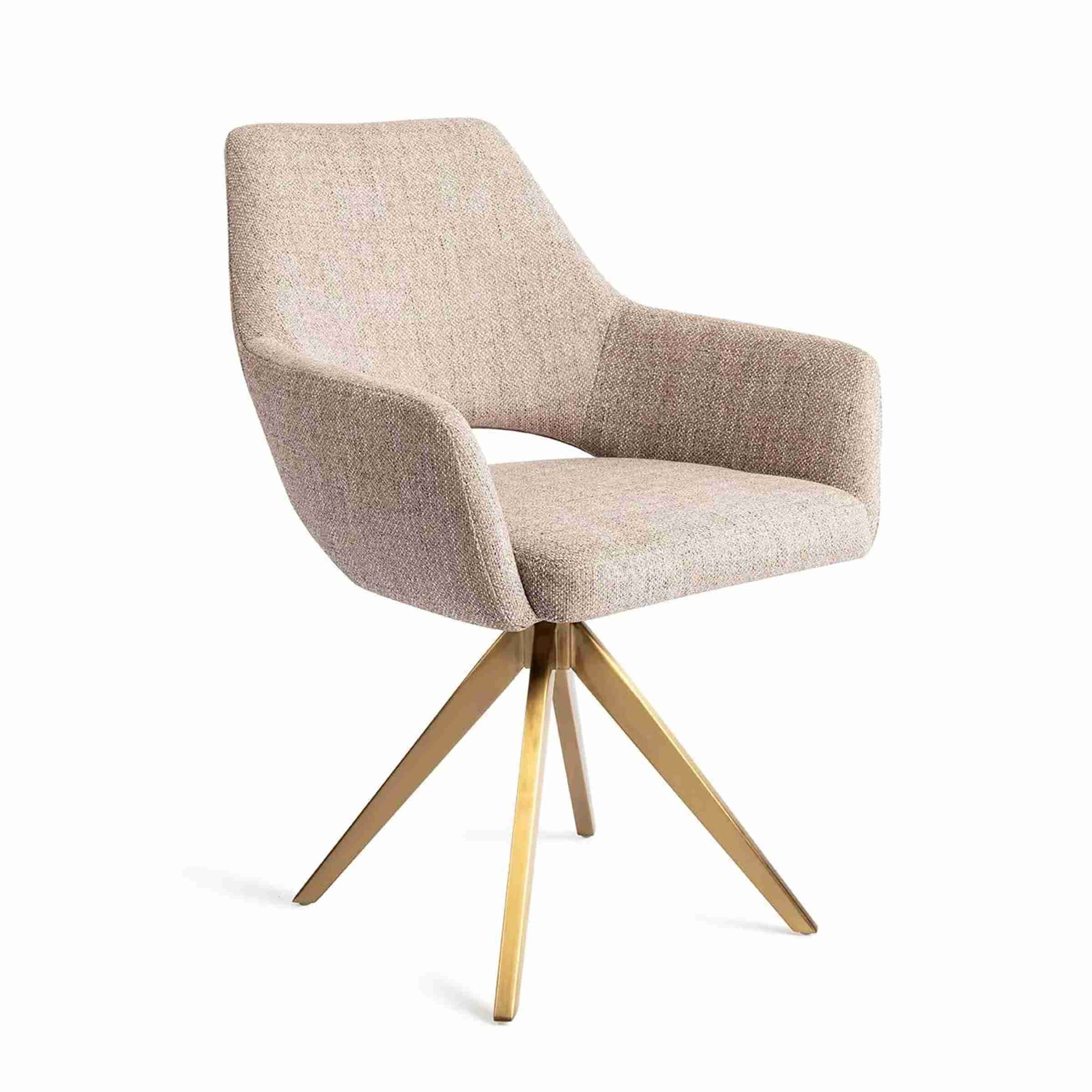 Jesper Home Eetkamerstoel 'Yanai' Turn Gold, kleur Biscuit Beach