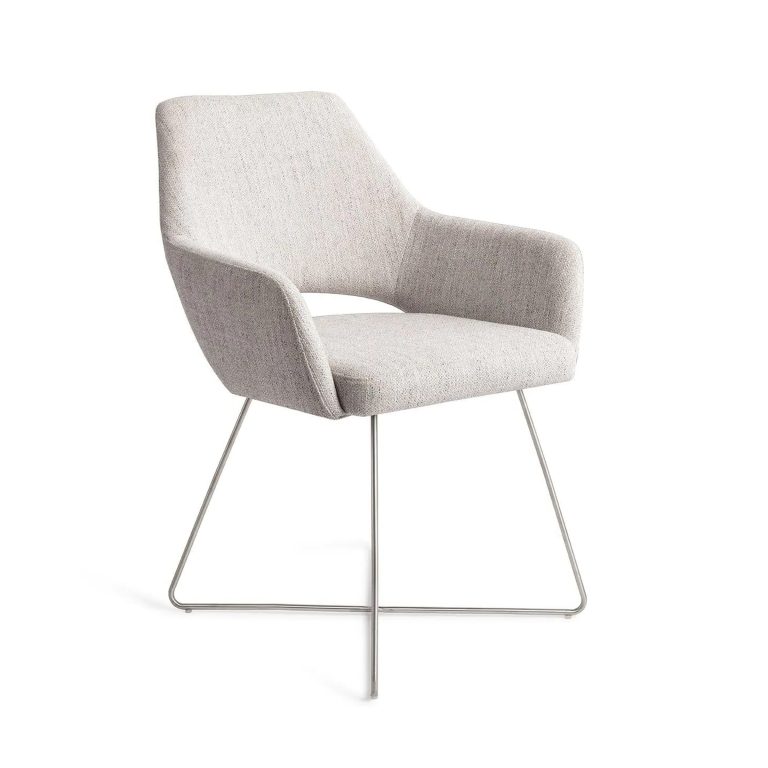 Jesper Home Eetkamerstoel 'Yanai' Cross Steel, kleur Pigeon