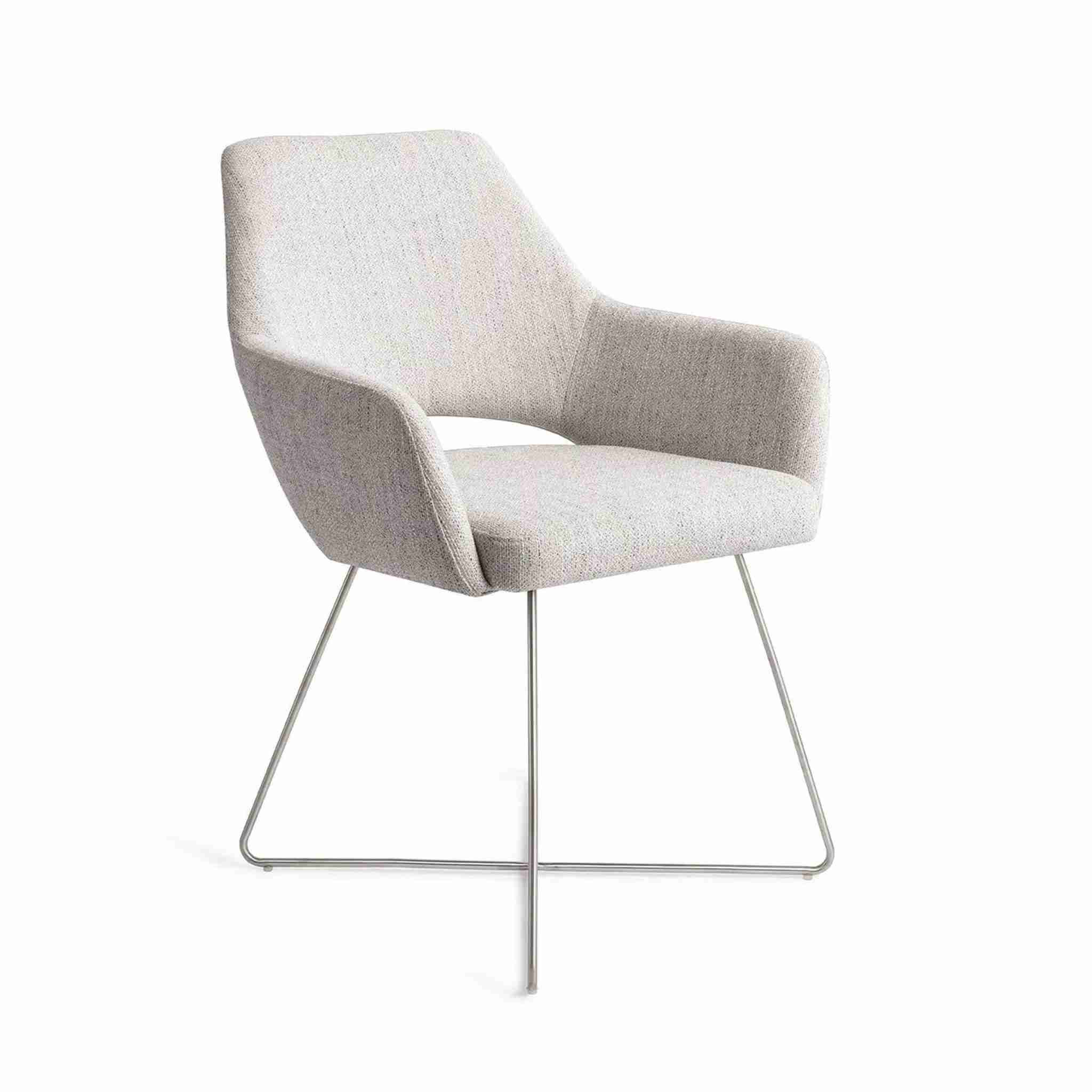 Jesper Home Eetkamerstoel 'Yanai' Cross Steel, kleur Pigeon